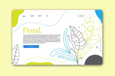 landing page or web page design templates for beauty, spa, wellness, natural products, cosmetics, body care. handraw vector illustration concepts for website and mobile website development.のイラスト素材