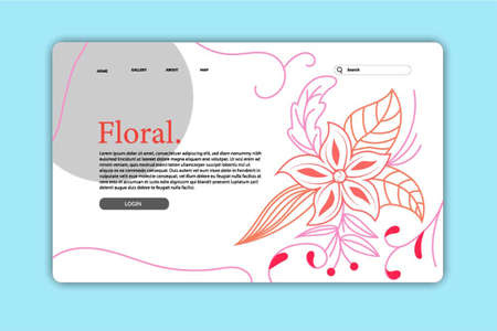 landing page or web page design templates for beauty, spa, wellness, natural products, cosmetics, body care. handraw vector illustration concepts for website and mobile website development.のイラスト素材