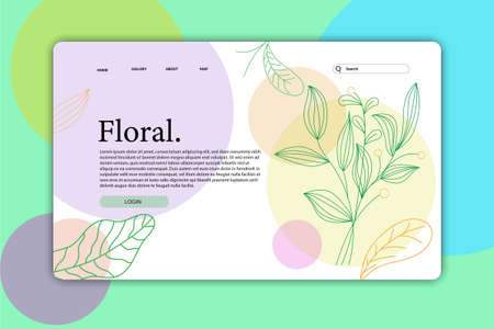 landing page or web page design templates for beauty, spa, wellness, natural products, cosmetics, body care. handraw vector illustration concepts for website and mobile website development.のイラスト素材