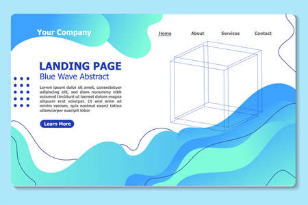 Abstract background website Landing Page. Template for websites, or apps. Modern design. Abstract vector style.のイラスト素材