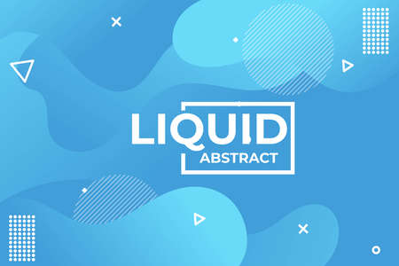Liquid color banners. Flat geometric shapes of different colors with black outline. Modern design...
