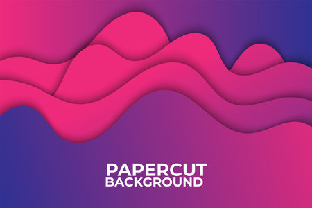 3D abstract background and paper cut shapes, vector  illustration designのイラスト素材