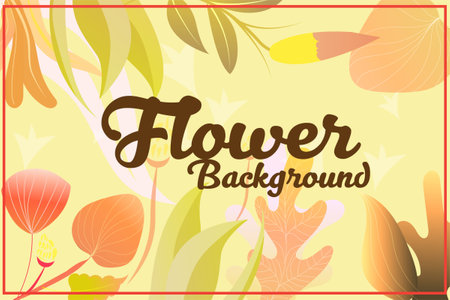 Flower background with leaves. Vector illustration. Floral background.のイラスト素材