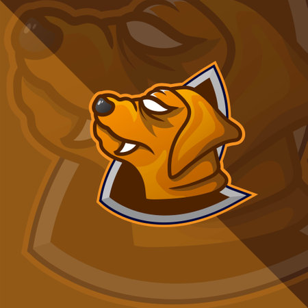 dog Head esport Mascot Logo for esport, gaming and sport premium free vector.のイラスト素材
