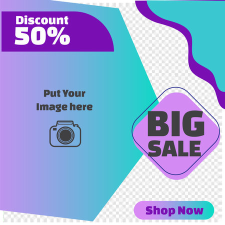 Modern promotion square web banner for social media mobile apps. Elegant sale and discount promo backgrounds with gradient style. Email ad newsletter layouts.のイラスト素材