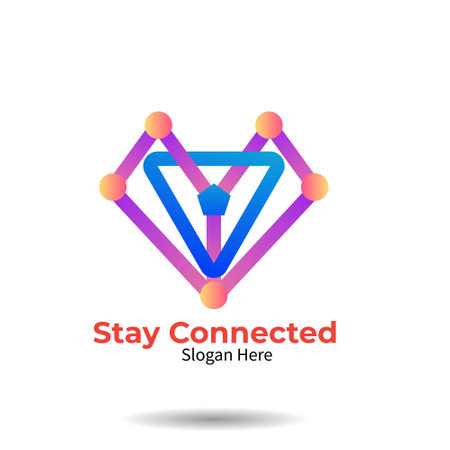 Logo diamond connected of technology shapeのイラスト素材