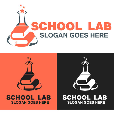 School Lab Logo With different Background .Graphic fork icon symbol for education Business.のイラスト素材