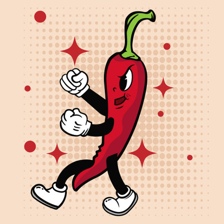 Groovy hippie characters Vegetables Doodle  retro cartoon style illustration Simple background images for poster, cover, banner, desktop wallpaper.のイラスト素材