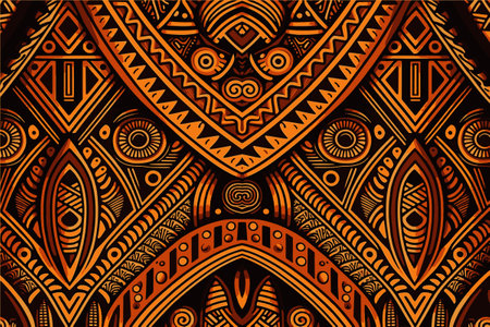 african patchwork background with african motif traditional Design for background,carpet,wallpaper,wrapping,Batik,fabricのイラスト素材