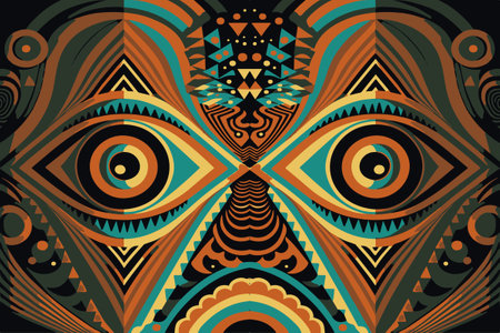 african patchwork background with african motif traditional Design for background,carpet,wallpaper,wrapping,Batik,fabricのイラスト素材