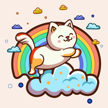 Cute Kittens cat vector design Cat cartoon sticker for greeting element designのイラスト素材