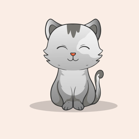 Cute Kittens cat vector design Cat cartoon sticker for greeting element designのイラスト素材
