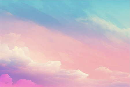 Hand painted watercolor sky cloud background with a pastel coloredのイラスト素材