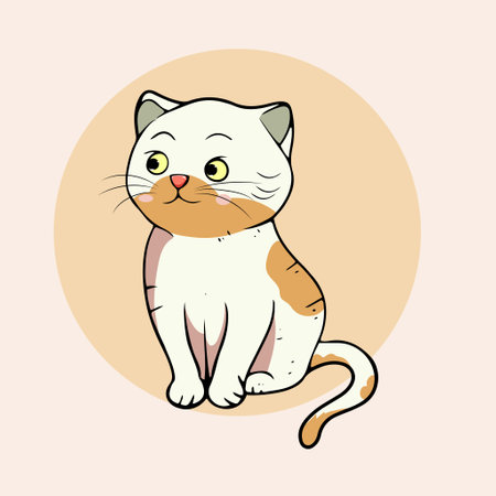 Cute Kittens cat vector design Cat cartoon sticker for greeting element designのイラスト素材