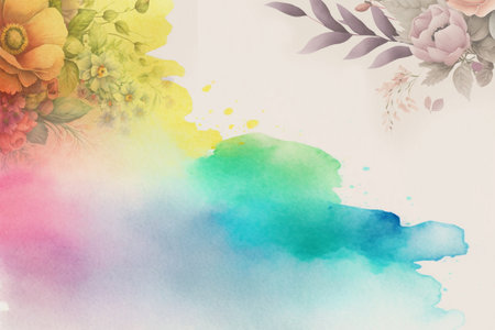 watercolor drawing Abstract flower splash background for art flower and botanical leaves, Organic shapes, Watercolor. Vector background for banner, poster, Web and packaging.の写真素材