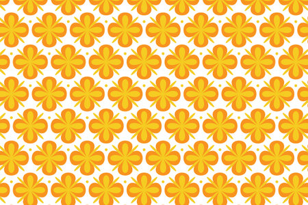 Seamless pattern with decorative flowers in orange and yellow colors.のイラスト素材