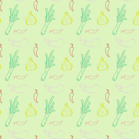 Colorfull Seamless vegetable background Vector Pattern Bright color Pattern suitable for posters,...