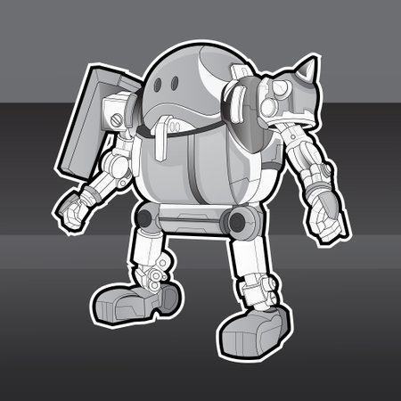 coloring picture Futuristic robot constructor flat icon set. Cartoon android character designのイラスト素材