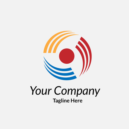 company logo icon element template vector graphic art illustration red blue orange colorのイラスト素材