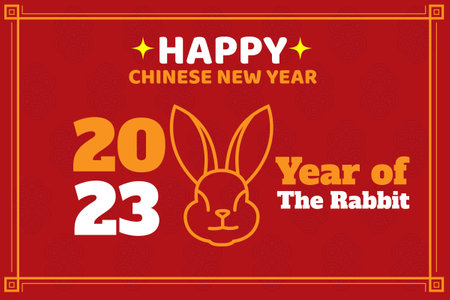 Background Banner Happy new year 2023, Chinese new year, Year of the Rabbitのイラスト素材