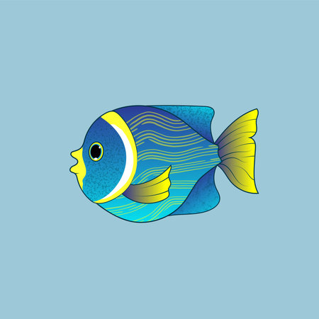 Cute fish in the water cartoon illustration for education childrenのイラスト素材