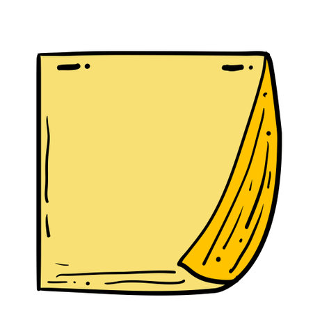 Sticky notes blank paper post memo message . Empty banner for old looking design of label, text header, title, calligraphy or lettering. Useful pretty tool, illustration in doodle style.のイラスト素材