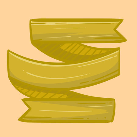 Set of element hand drawn decorative ribbon flags. Empty banner for old looking design of label, text header, title, calligraphy or lettering. Useful pretty tool, illustration in doodle style.のイラスト素材
