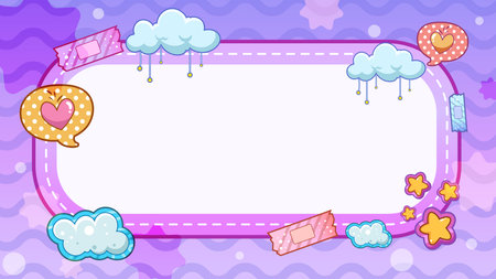 Pastel gradient sky filled with animated letters and glossy bubbles, cute vector background for educational banners.のイラスト素材