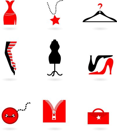 Collection of fashion icons and logosのイラスト素材