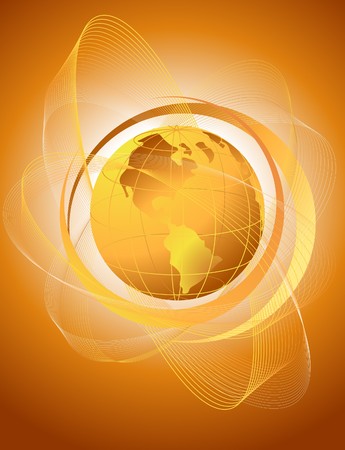 Orange globe with gradient patternのイラスト素材