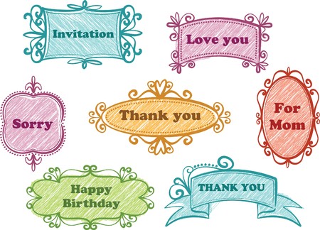 Vintage frames with sample textのイラスト素材