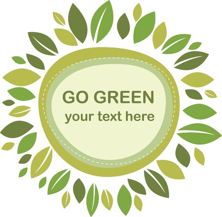 Green leaves retro frameのイラスト素材