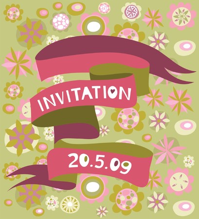Retro invitation card backgroundのイラスト素材