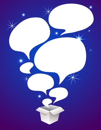 Christmas gift box with many speech bubblesのイラスト素材