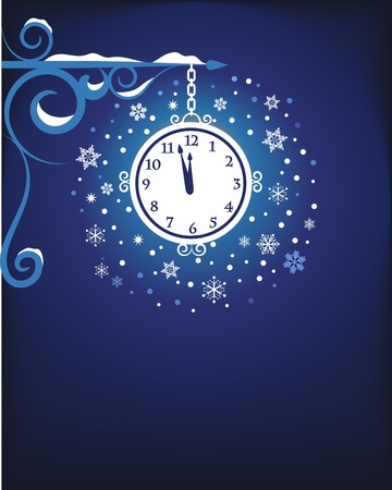 Mystic old clock at nightのイラスト素材