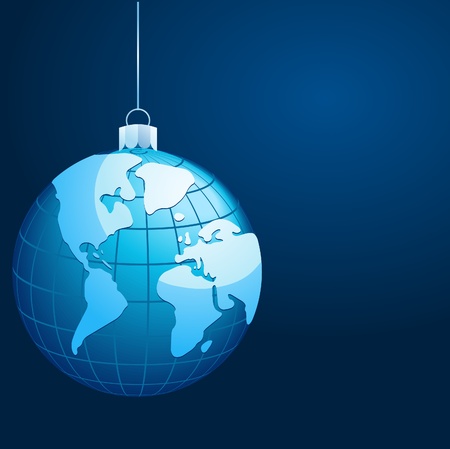Blue Christmas globe symbolのイラスト素材