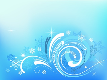 Blue swirly Christmas patternのイラスト素材
