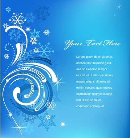Blue swirly Christmas background  templateのイラスト素材