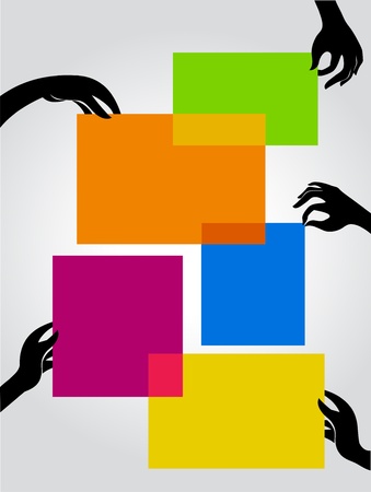 Horizontal copyspaces with black handsの写真素材
