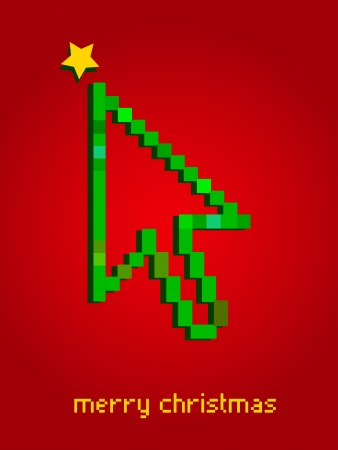 arrow cursor Christmas tree, web themeのイラスト素材