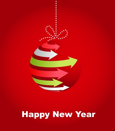 Typographic Xmas balls on the red backgroundのイラスト素材