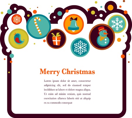 Christmas background with cute iconsのイラスト素材