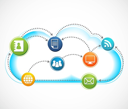 internet cloud, vector imageのイラスト素材