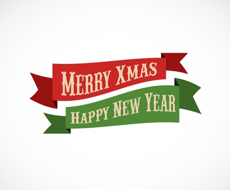 Retro Christmas background ribbons with textのイラスト素材