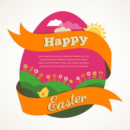 Easter vintage style greeting cardのイラスト素材