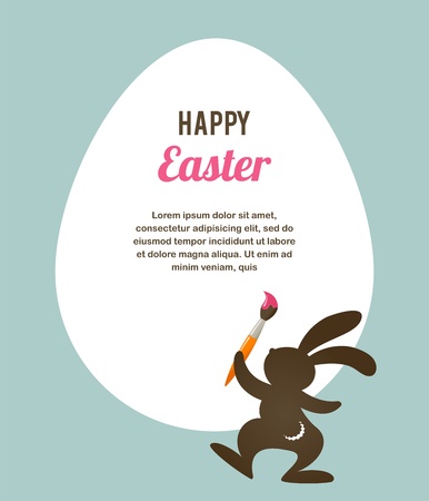 Easter card with bunny のイラスト素材