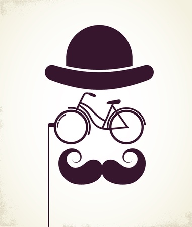 Gentlemen with Bicycle eyeglassのイラスト素材
