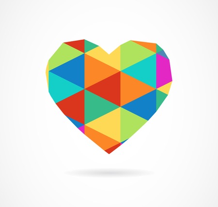 vector vintage geometric heart backgroundのイラスト素材