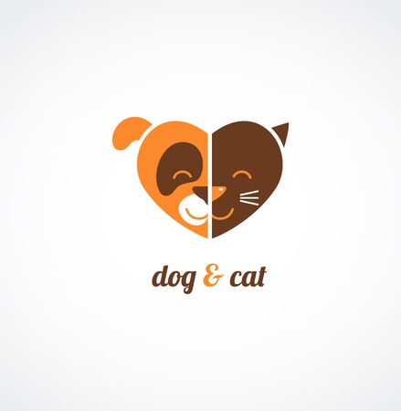 Pets icons - cats and dogs loveのイラスト素材