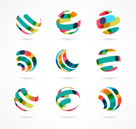 Collection of abstract colorful business icons and elementsのイラスト素材